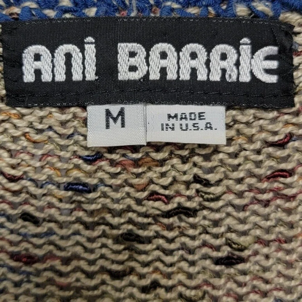 Ani Barrie Multicolor Pullover Sweater With Wooden Button Detail Size M - Picture 3 of 5